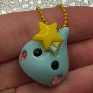 Shooting Star Rhinestone Hoppe-chan Flower Slime Water Drop Keychain from Japan